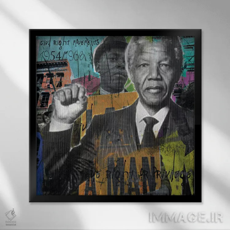 تابلو دکوراتیو یک رای اثر لوز گرافیکس - نمای قابدار مشکی