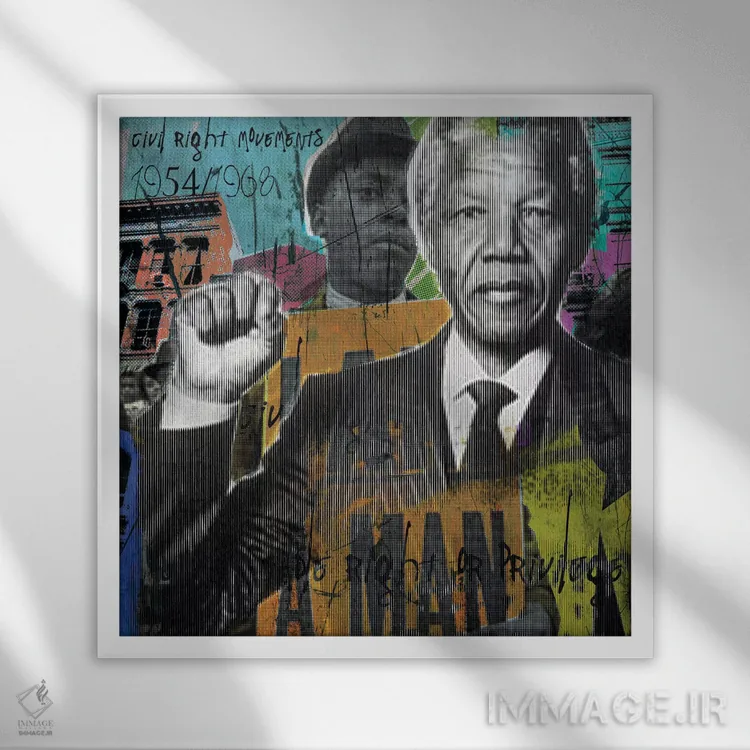 تابلو دکوراتیو یک رای اثر لوز گرافیکس - نمای قابدار سفید