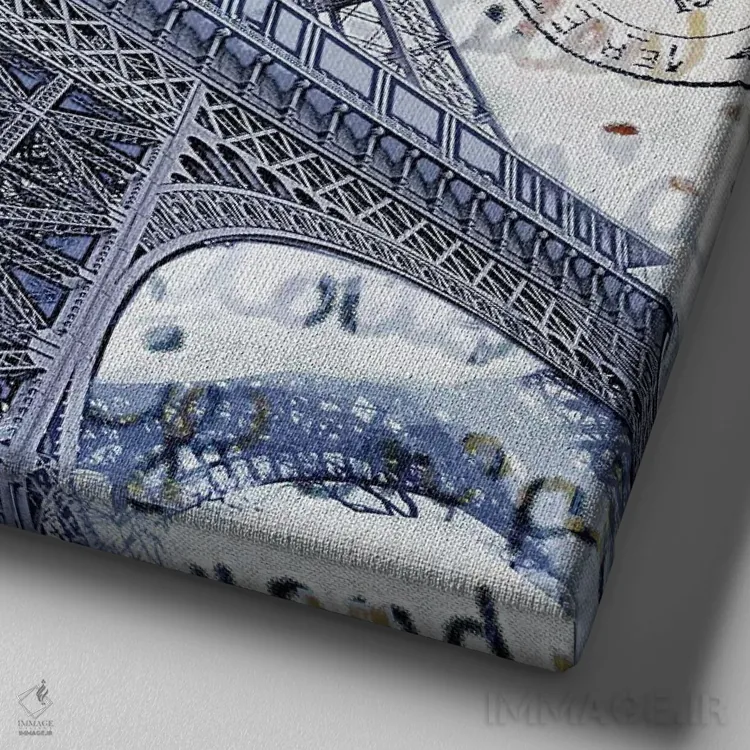 تابلو دکوراتیو جاذبه ها و مدهای پاریس اثر لوز گرافیکس - نمای نزدیک بافت بوم