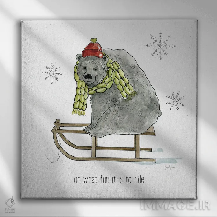 تابلو دکوراتیو لذت های ساده زمستانی اثر لیوی فین - نمای روبهرو روی دیوار