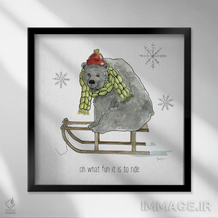 تابلو دکوراتیو لذت های ساده زمستانی اثر لیوی فین - نمای قابدار مشکی