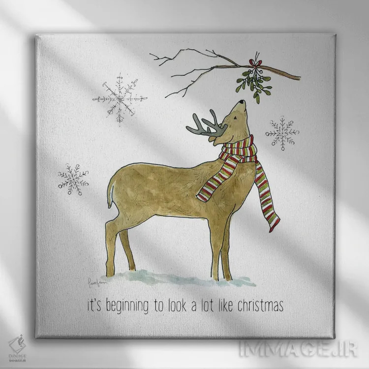 تابلو دکوراتیو لذت های ساده زمستانی اثر لیوی فین - نمای روبهرو روی دیوار