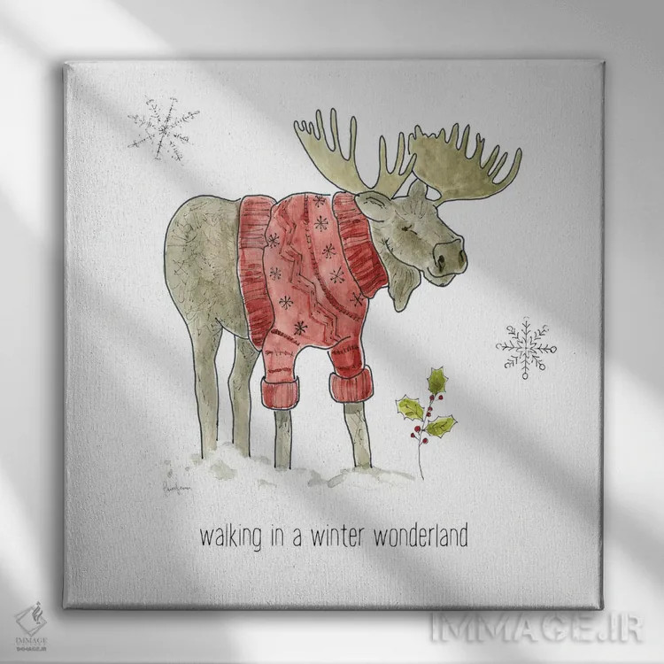 تابلو دکوراتیو لذت های ساده زمستانی اثر لیوی فین - نمای روبهرو روی دیوار