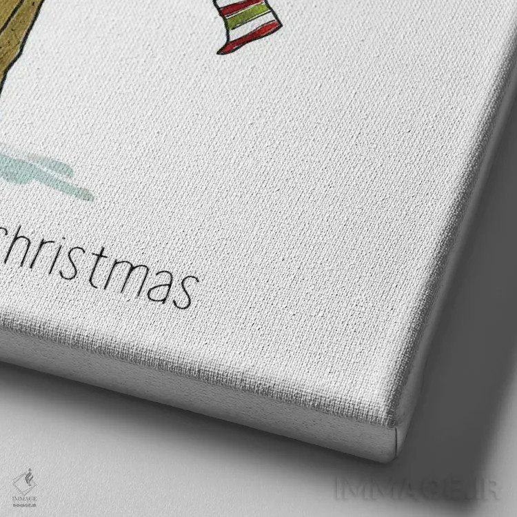 تابلو دکوراتیو لذت های ساده زمستانی اثر لیوی فین - نمای نزدیک بافت بوم