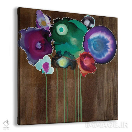 تابلو انتزاعی دسته گل بهاری یک اثر لورا ون هورن - نمای پرسپکتیو محصول
