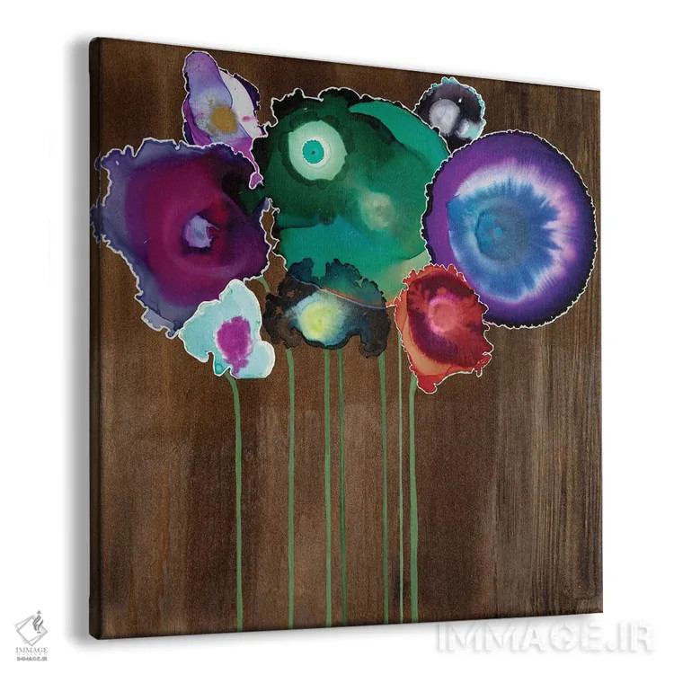 تابلو انتزاعی دسته گل بهاری یک اثر لورا ون هورن - نمای پرسپکتیو محصول