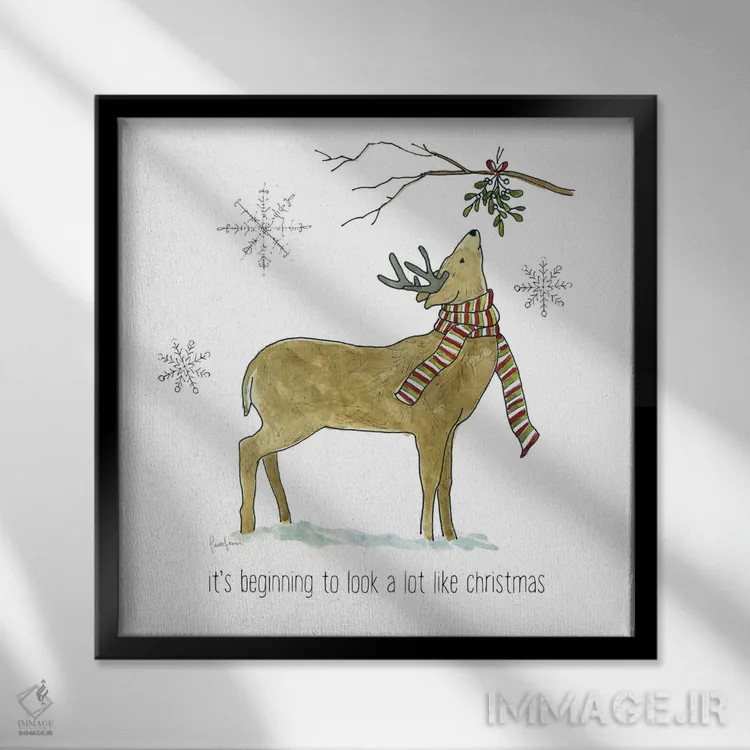 تابلو دکوراتیو لذت های ساده زمستانی اثر لیوی فین - نمای قابدار مشکی