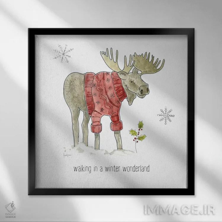 تابلو دکوراتیو لذت های ساده زمستانی اثر لیوی فین - نمای قابدار مشکی