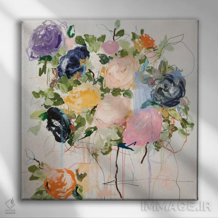 تابلو انتزاعی راستی اثر لی واینر - نمای روبهرو روی دیوار