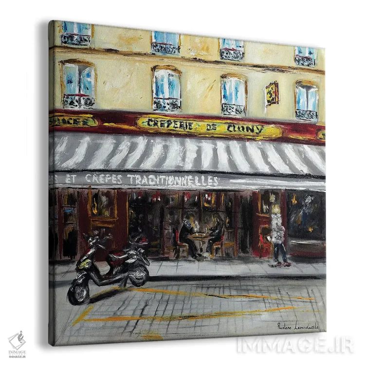 تابلو کلاسیک کافه کرپ پاریسی اثر روسـلانا لواندووسکا - نمای پرسپکتیو محصول
