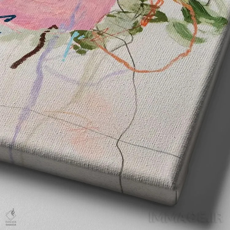 تابلو انتزاعی راستی اثر لی واینر - نمای نزدیک بافت بوم