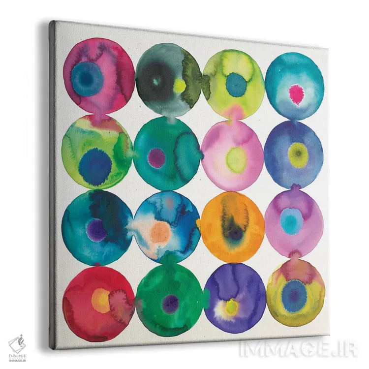 تابلو انتزاعی زیتون ها اثر لورا ون هورن - نمای پرسپکتیو محصول