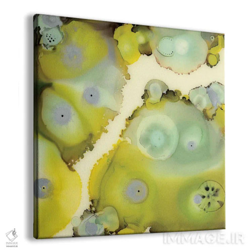 تابلو انتزاعی صخره لیمویی دو اثر لورا ون هورن - نمای پرسپکتیو محصول