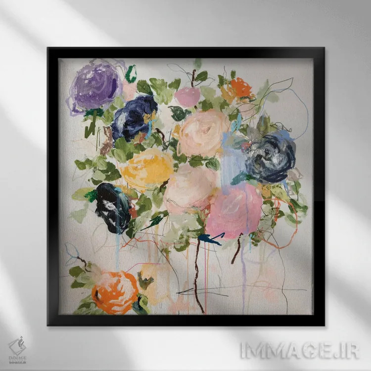 تابلو انتزاعی راستی اثر لی واینر - نمای قابدار مشکی