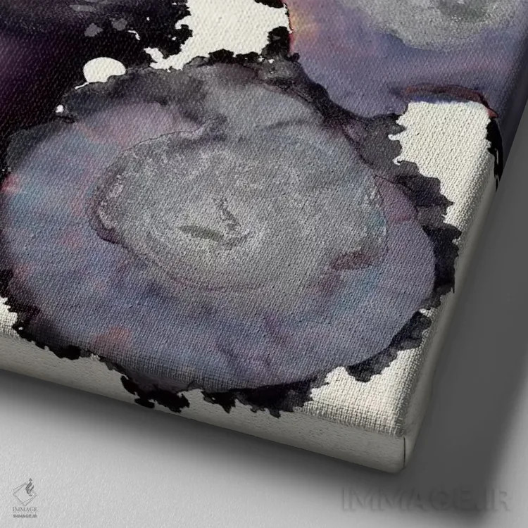 تابلو مینیمال طوفانی اثر لورا ون هورن - نمای نزدیک بافت بوم