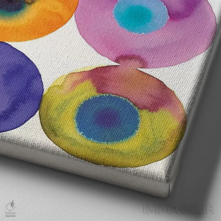 تابلو انتزاعی زیتون ها اثر لورا ون هورن - نمای نزدیک بافت بوم