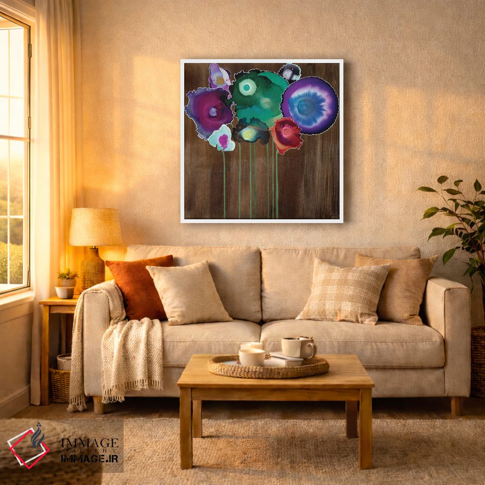 تابلو انتزاعی دسته گل بهاری یک اثر لورا ون هورن - D4W