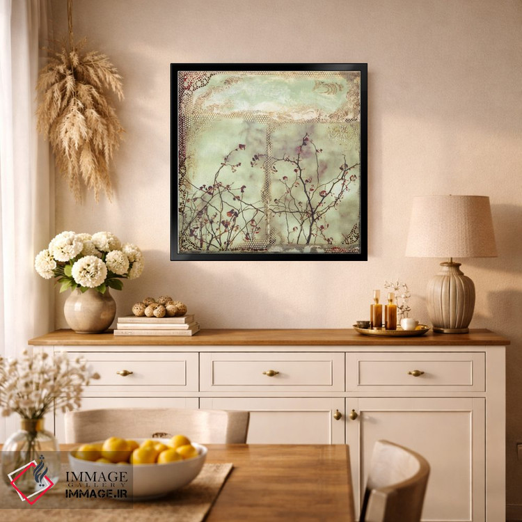 تابلو انتزاعی برگ قرمز اثر لورا ون هورن - D1B