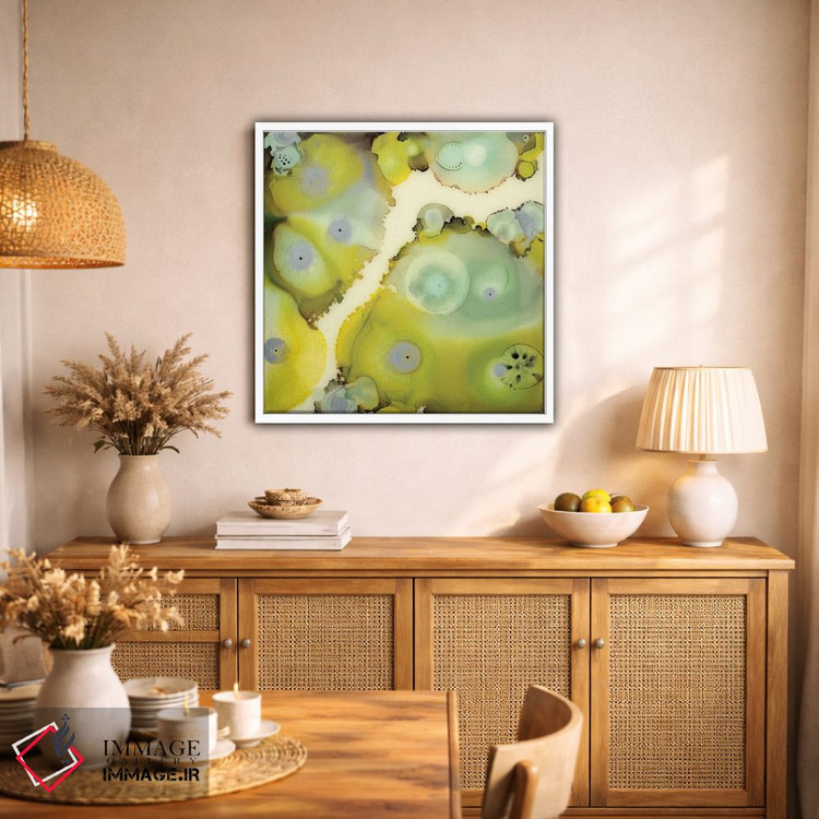 تابلو انتزاعی صخره لیمویی دو اثر لورا ون هورن - D1W