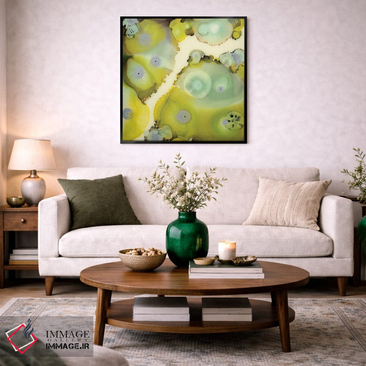 تابلو انتزاعی صخره لیمویی دو اثر لورا ون هورن - D2B
