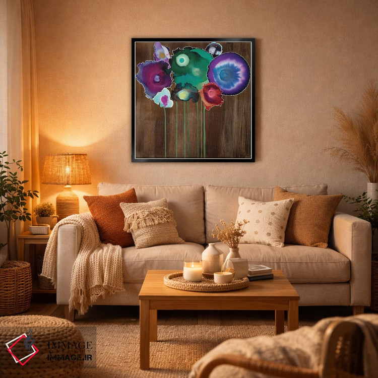 تابلو انتزاعی دسته گل بهاری یک اثر لورا ون هورن - D6B