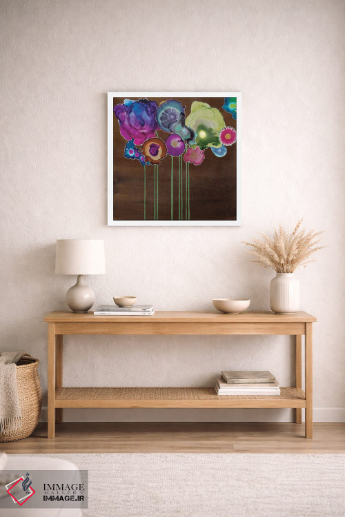تابلو انتزاعی دسته گل بهاری دو اثر لورا ون هورن - D1W
