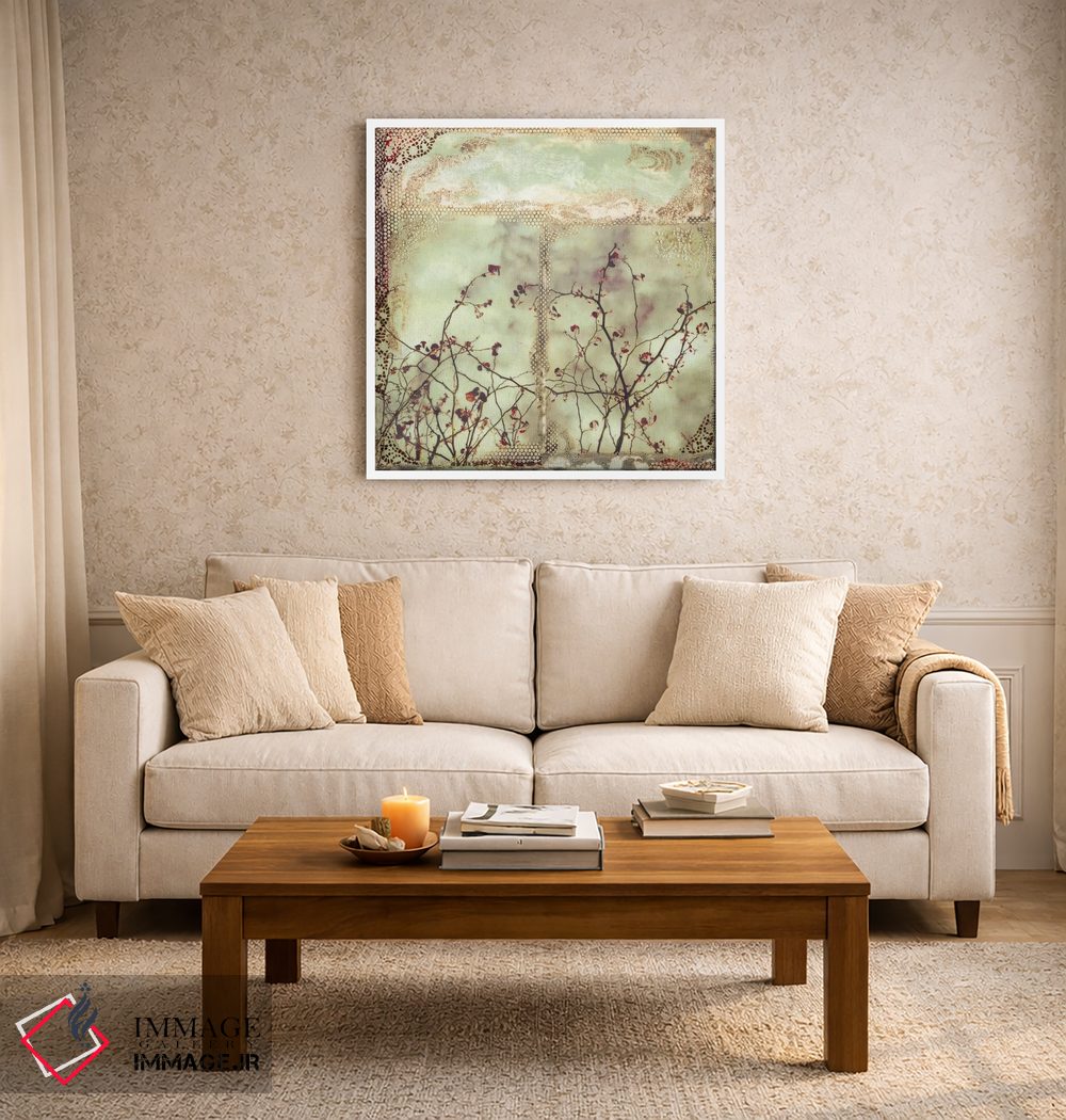 تابلو انتزاعی برگ قرمز اثر لورا ون هورن - D4W