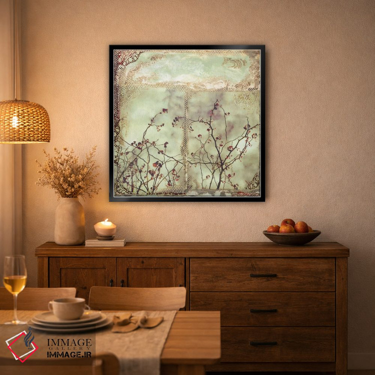 تابلو انتزاعی برگ قرمز اثر لورا ون هورن - D3B