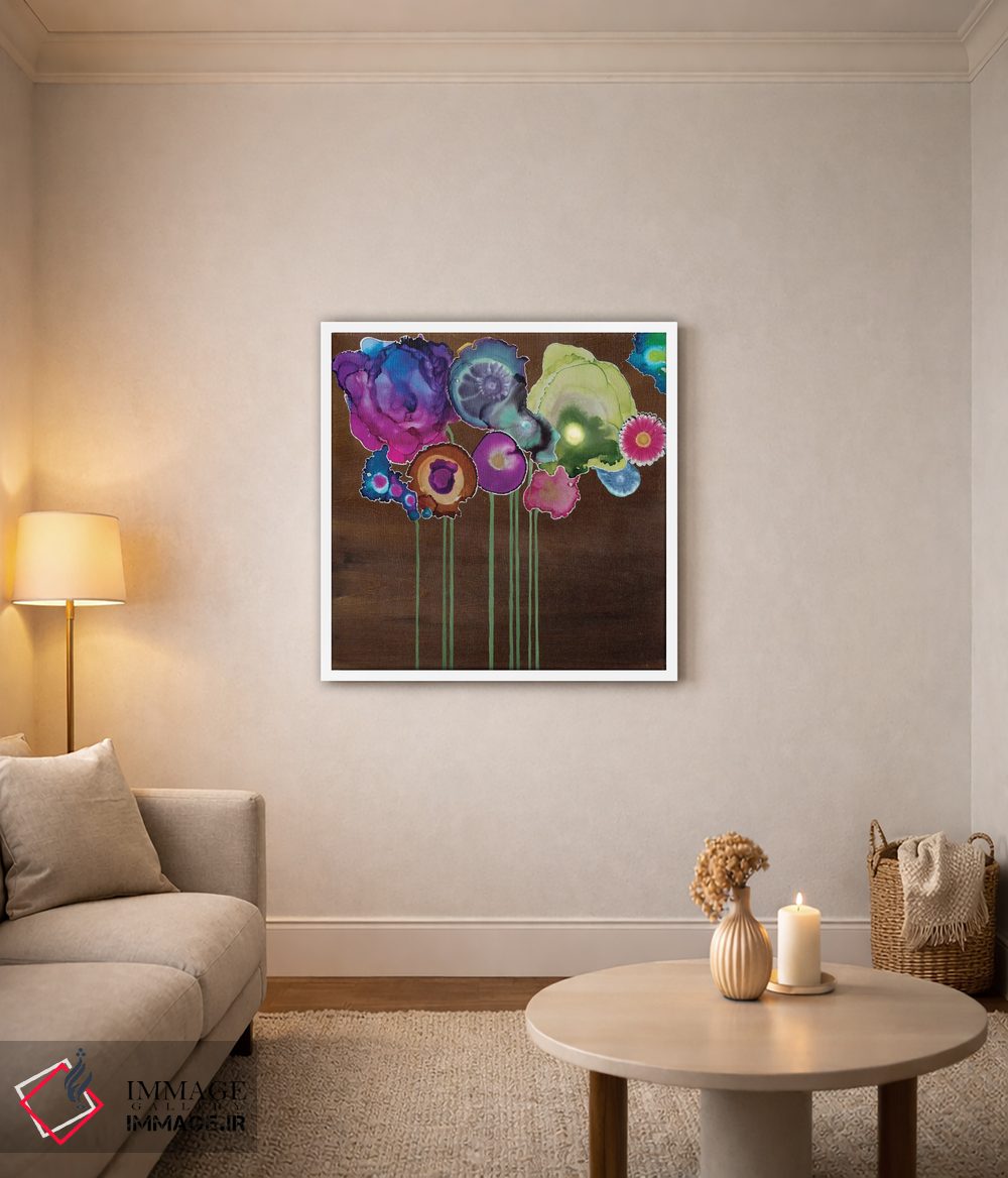 تابلو انتزاعی دسته گل بهاری دو اثر لورا ون هورن - D3W