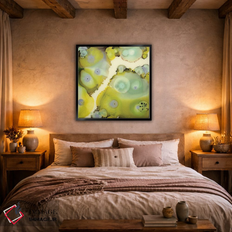 تابلو انتزاعی صخره لیمویی دو اثر لورا ون هورن - D3B