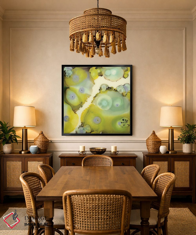 تابلو انتزاعی صخره لیمویی دو اثر لورا ون هورن - D4B