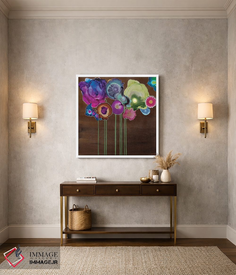 تابلو انتزاعی دسته گل بهاری دو اثر لورا ون هورن - D2W