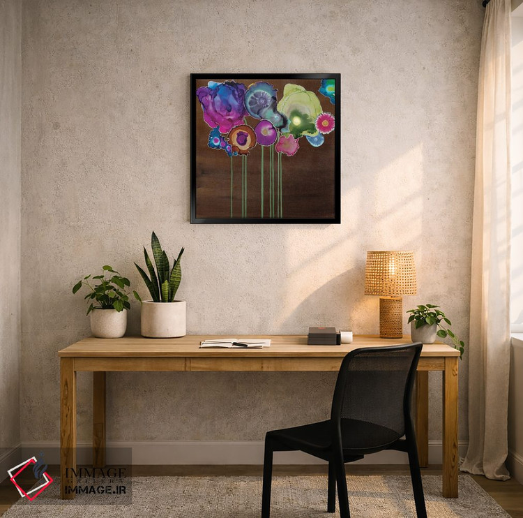 تابلو انتزاعی دسته گل بهاری دو اثر لورا ون هورن - D5B