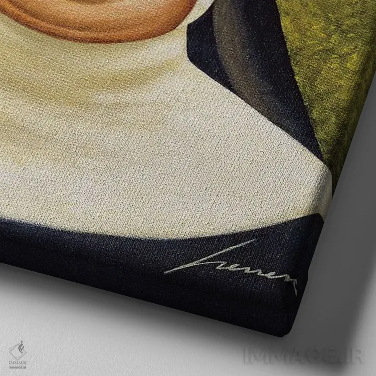 تابلو دکوراتیو سیاه و سفید اثر لوول هررو - نمای نزدیک بافت بوم