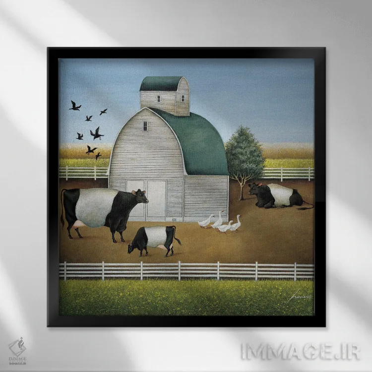 تابلو دکوراتیو دامداری بلتی اثر لوول هررو - نمای قابدار مشکی