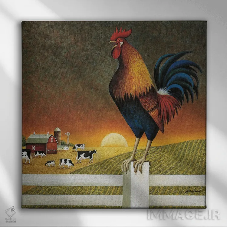 تابلو دکوراتیو طلوع آفتاب اثر لوول هررو - نمای روبهرو روی دیوار