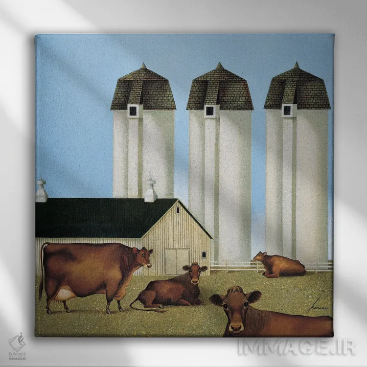 تابلو دکوراتیو سه سیلو اثر لوول هررو - نمای روبهرو روی دیوار