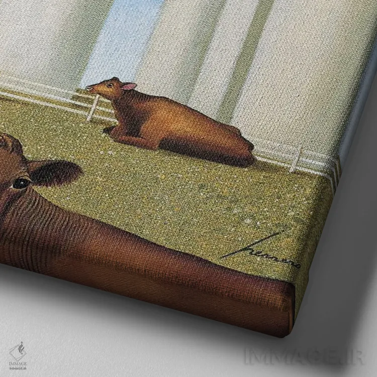 تابلو دکوراتیو سه سیلو اثر لوول هررو - نمای نزدیک بافت بوم