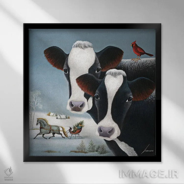 تابلو دکوراتیو نگهبانی زمستانی اثر لوول هررو - نمای قابدار مشکی