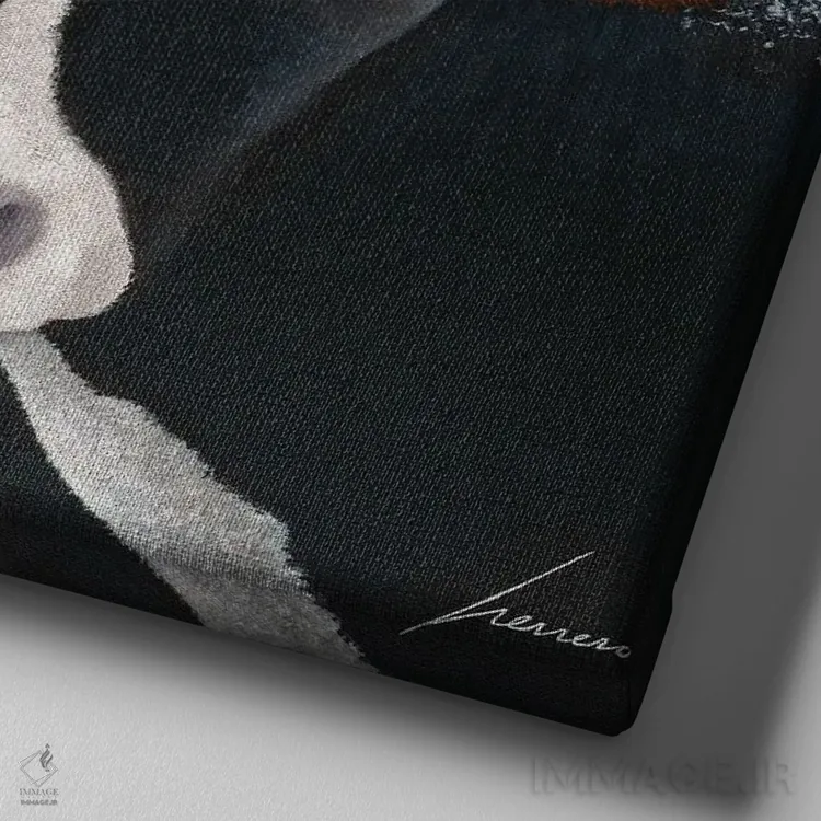 تابلو دکوراتیو نگهبانی زمستانی اثر لوول هررو - نمای نزدیک بافت بوم