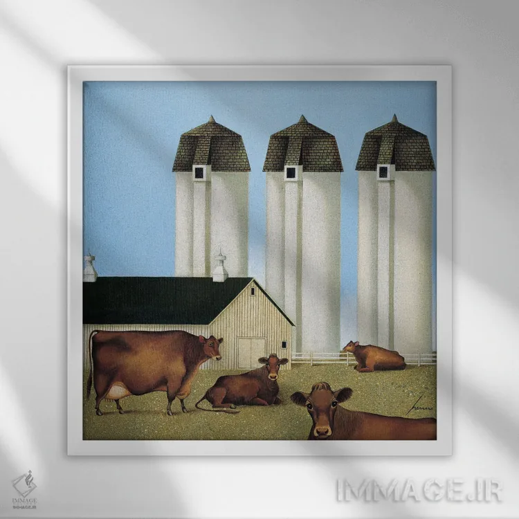 تابلو دکوراتیو سه سیلو اثر لوول هررو - نمای قابدار سفید