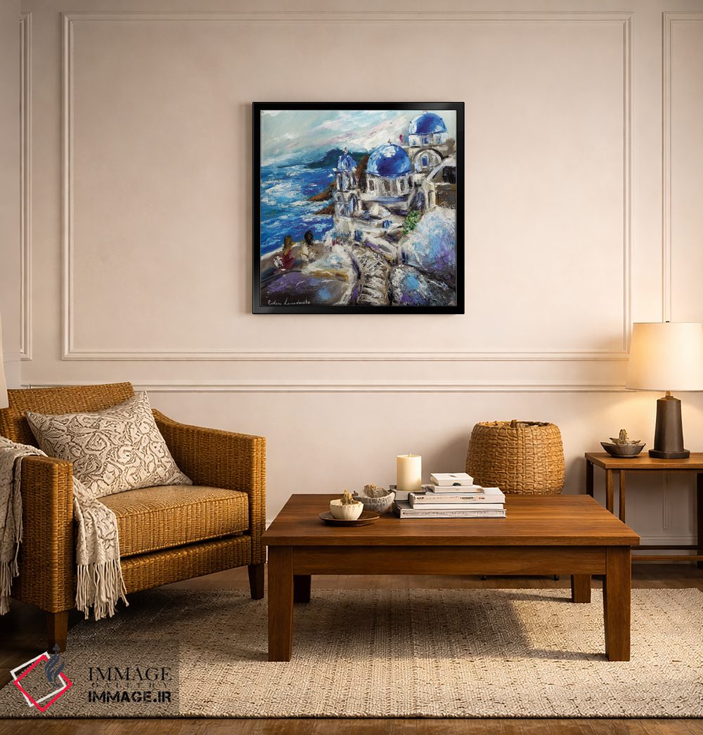 تابلو کلاسیک سانتورینی، یونان اثر روسـلانا لواندووسکا - D6B