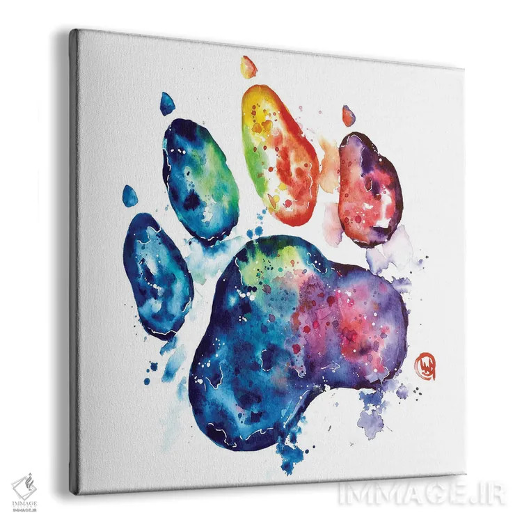 تابلو دکوراتیو گربه رنگارنگ اثر لیزا وایت هاوس - نمای پرسپکتیو محصول