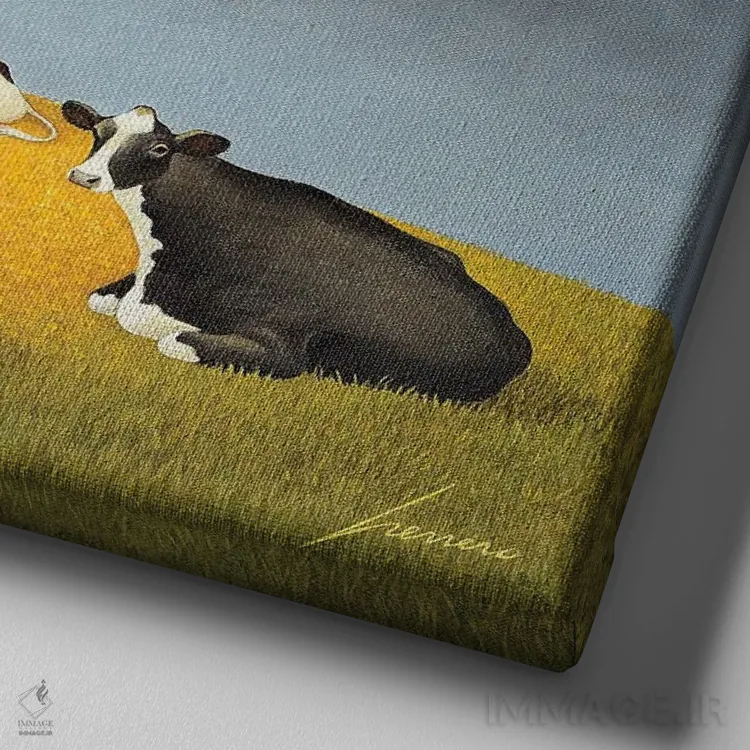 تابلو دکوراتیو عصر پاییزی اثر لوول هررو - نمای نزدیک بافت بوم