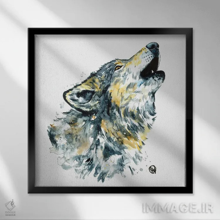 تابلو دکوراتیو ماه کامل اثر لیزا وایت هاوس - نمای قابدار مشکی