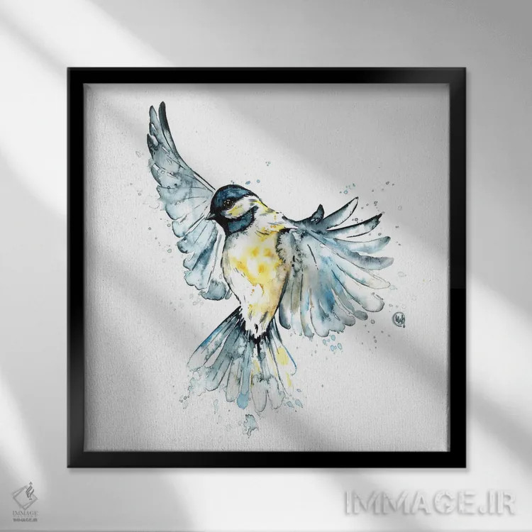 تابلو دکوراتیو در حال پرواز اثر لیزا وایت هاوس - نمای قابدار مشکی