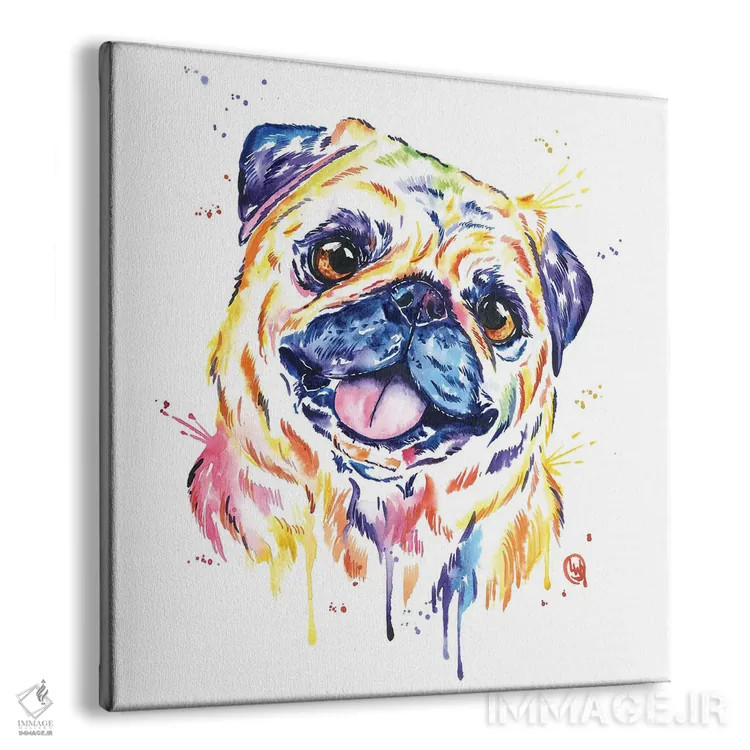 تابلو دکوراتیو پاگ نخودی اثر لیزا وایت هاوس - نمای پرسپکتیو محصول