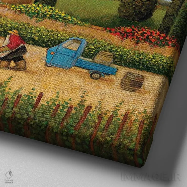 تابلو دکوراتیو هتل ایتالیایی اثر لوول هررو - نمای نزدیک بافت بوم