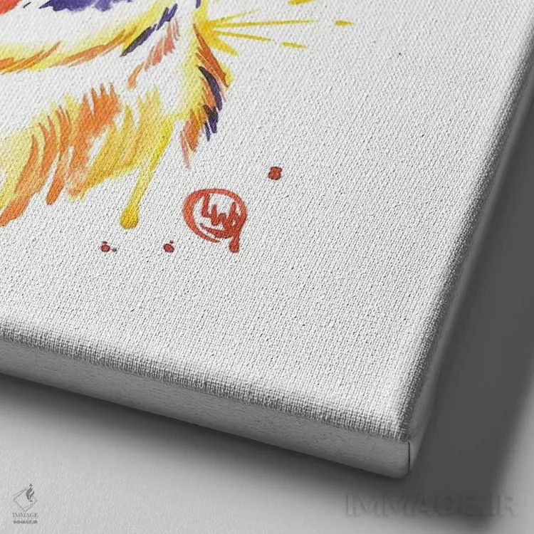 تابلو دکوراتیو پاگ نخودی اثر لیزا وایت هاوس - نمای نزدیک بافت بوم