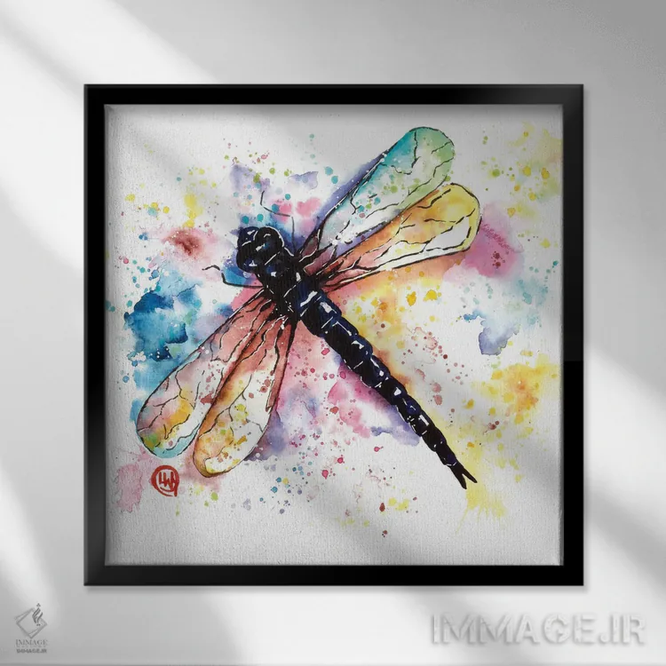 تابلو دکوراتیو وقت پرواز اثر لیزا وایت هاوس - نمای قابدار مشکی